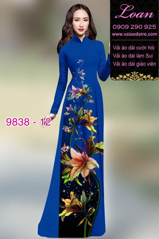 Vải áo dài hoa 3D