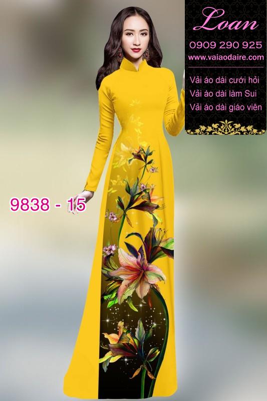 Vải áo dài hoa 3D