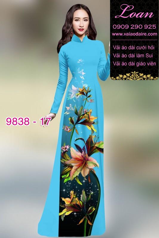Vải áo dài hoa 3D