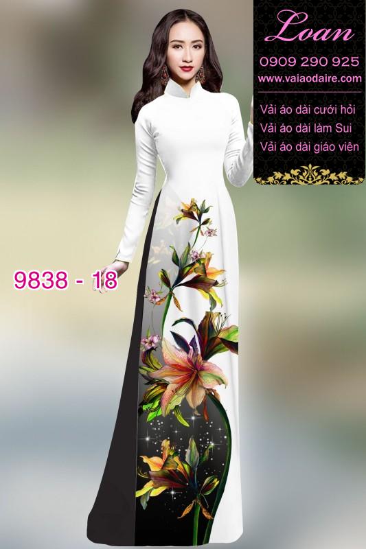 Vải áo dài hoa 3D