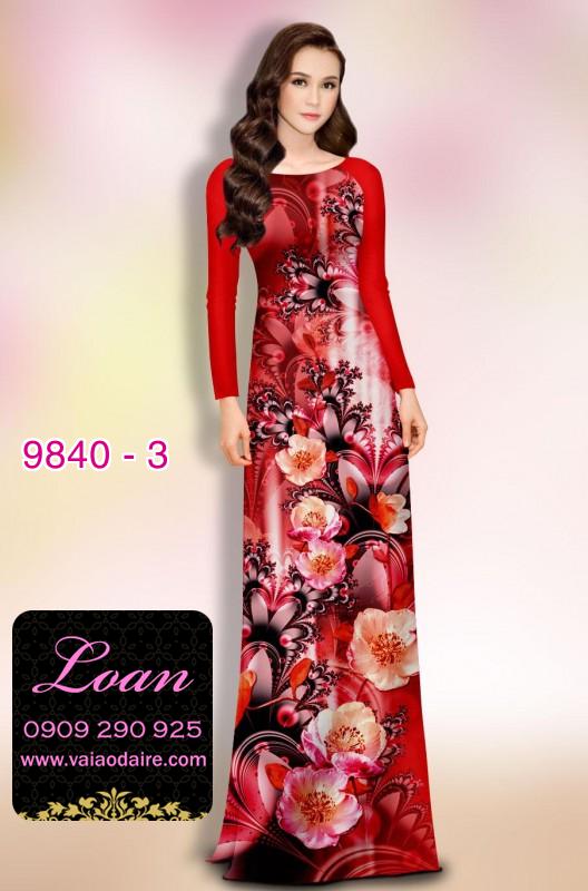 Vải áo dài hoa 3D
