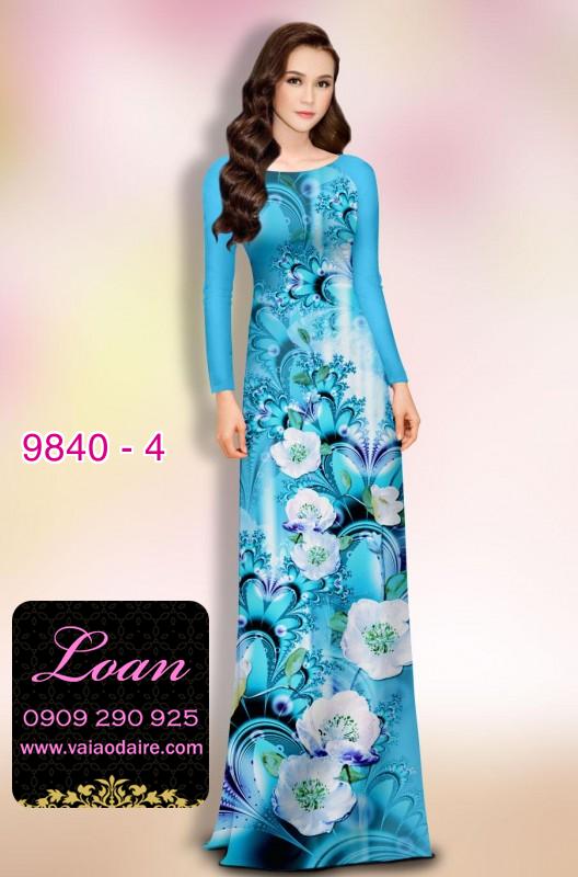 Vải áo dài hoa 3D