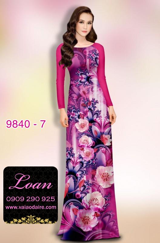 Vải áo dài hoa 3D
