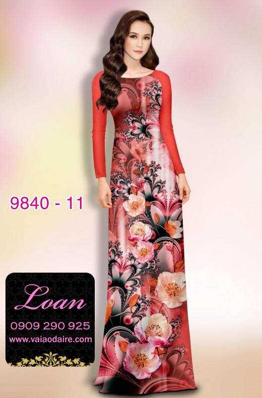 Vải áo dài hoa 3D