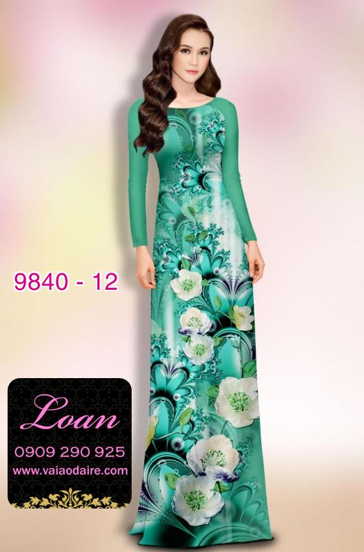 Vải áo dài hoa 3D