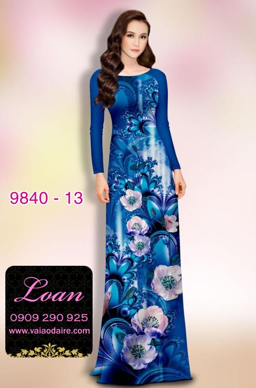 Vải áo dài hoa 3D