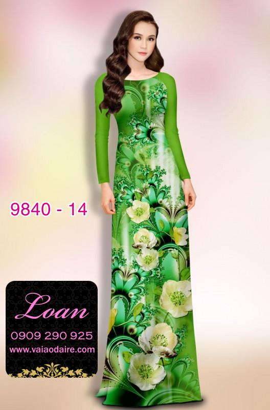 Vải áo dài hoa 3D