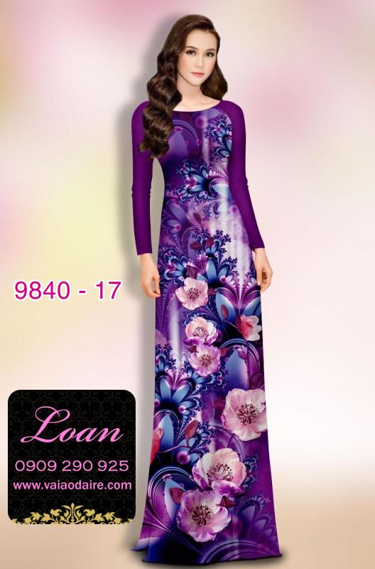 Vải áo dài hoa 3D