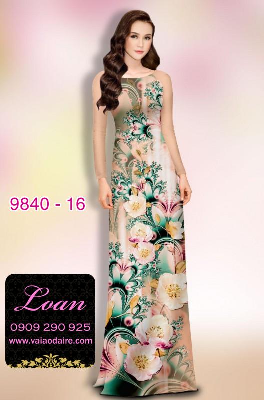 Vải áo dài hoa 3D