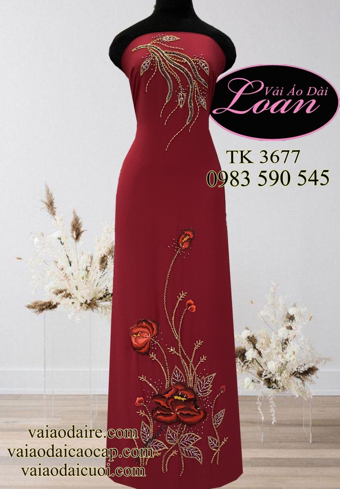 Vải áo dài kết hoa