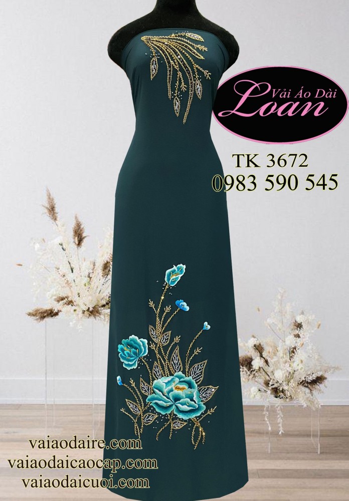 Vải áo dài kết hoa