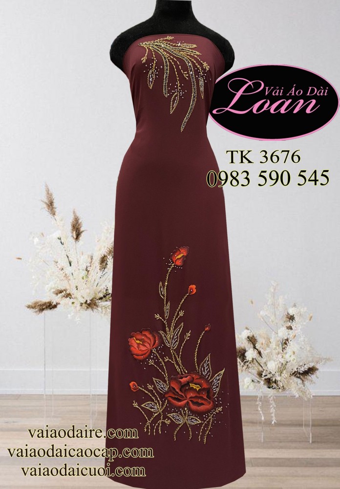 Vải áo dài kết hoa