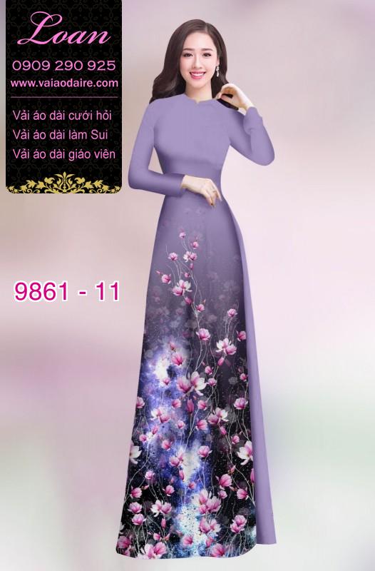 Vải áo dài hoa 3D