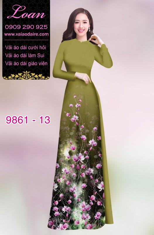 Vải áo dài hoa 3D