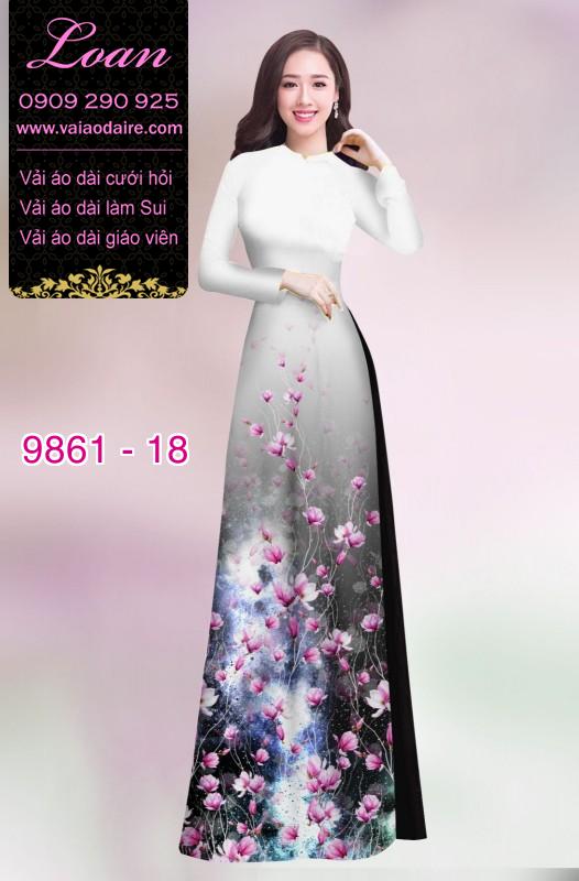 Vải áo dài hoa 3D