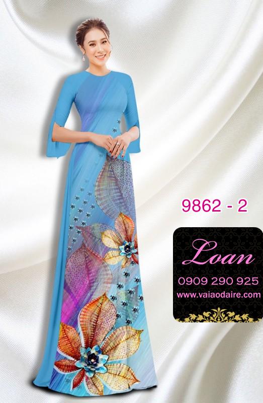 Vải áo dài hoa 3D