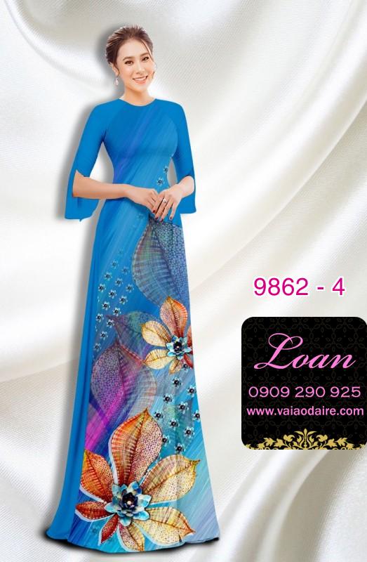 Vải áo dài hoa 3D