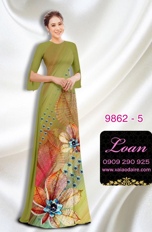 Vải áo dài hoa 3D