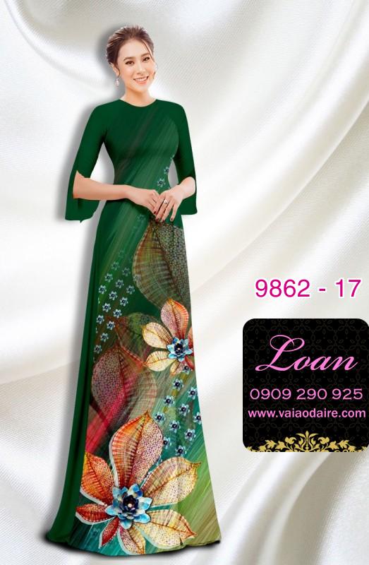 Vải áo dài hoa 3D