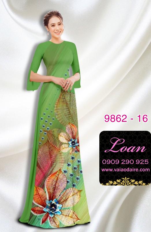 Vải áo dài hoa 3D
