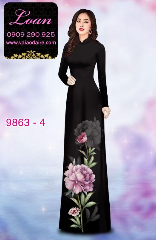 Vải áo dài hoa 3D