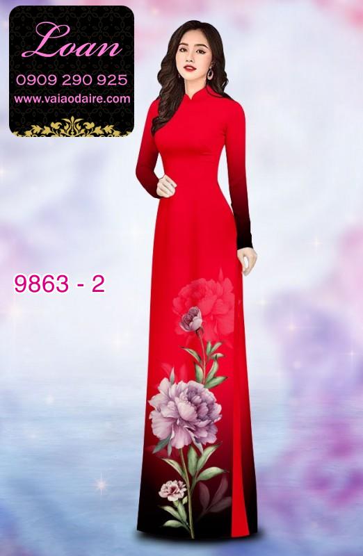 Vải áo dài hoa 3D