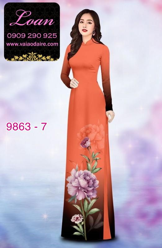 Vải áo dài hoa 3D