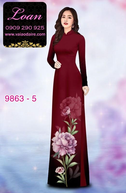 Vải áo dài hoa 3D