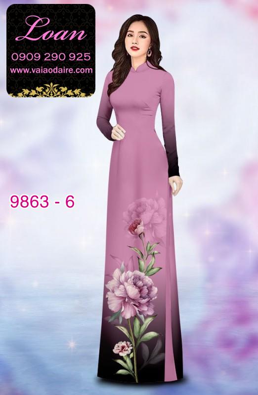 Vải áo dài hoa 3D