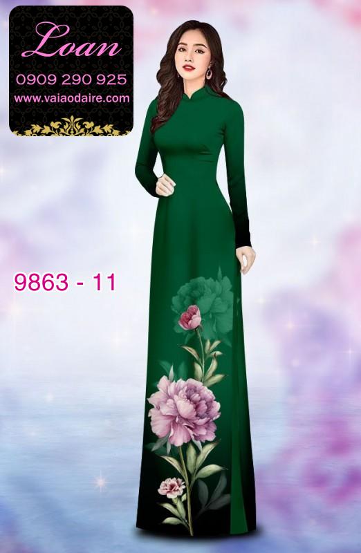 Vải áo dài hoa 3D