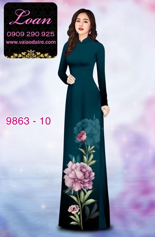 Vải áo dài hoa 3D