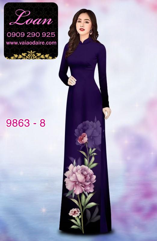 Vải áo dài hoa 3D