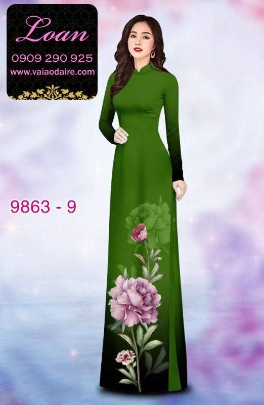 Vải áo dài hoa 3D