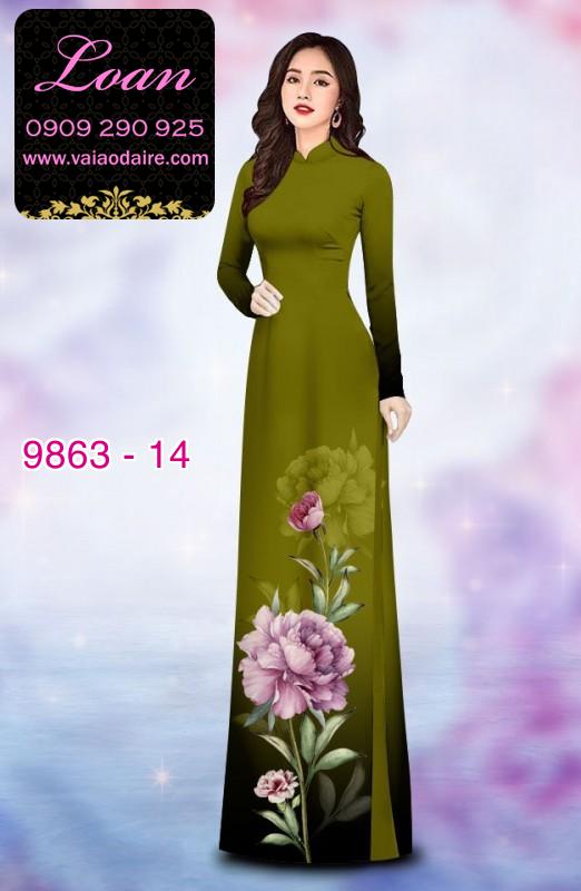 Vải áo dài hoa 3D