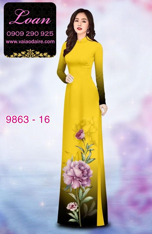 Vải áo dài hoa 3D