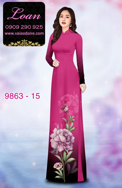 Vải áo dài hoa 3D