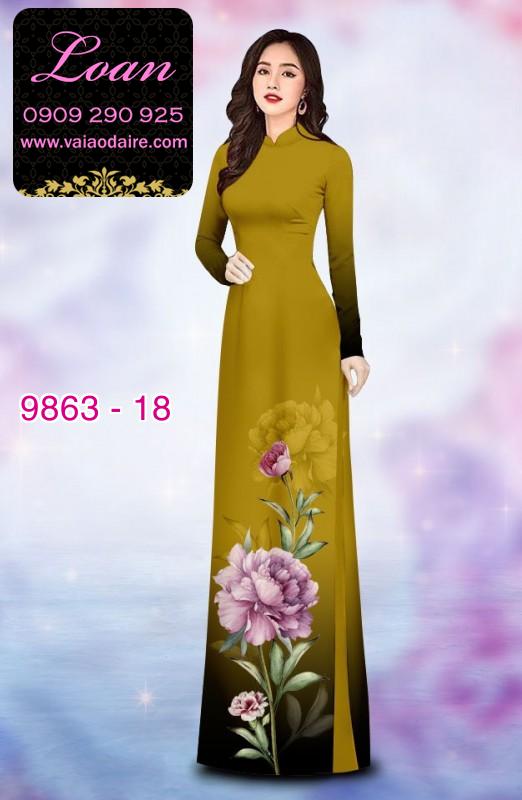 Vải áo dài hoa 3D