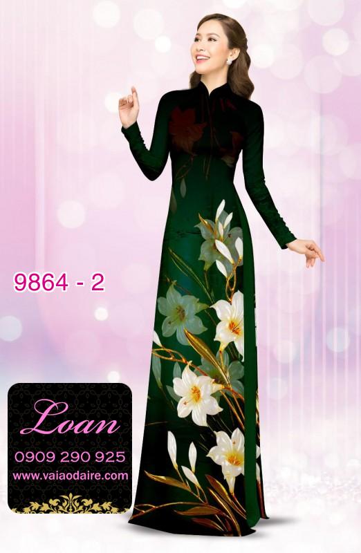 Vải áo dài hoa 3D