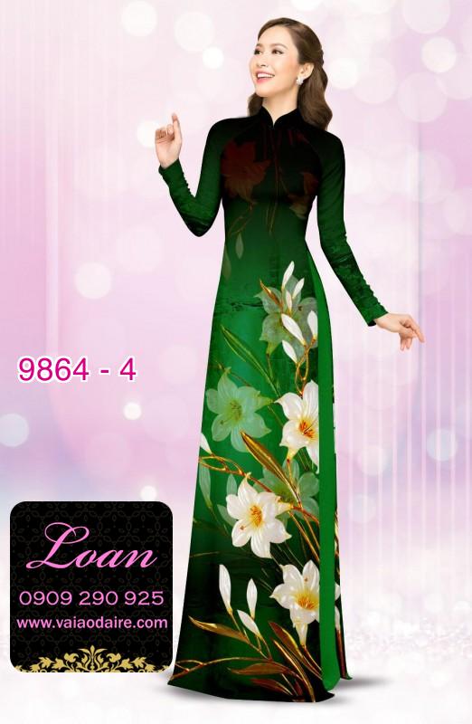 Vải áo dài hoa 3D