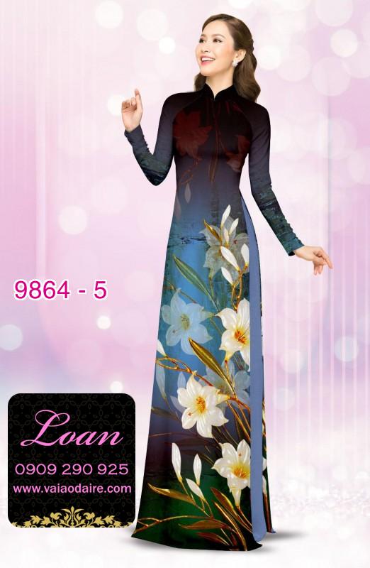 Vải áo dài hoa 3D