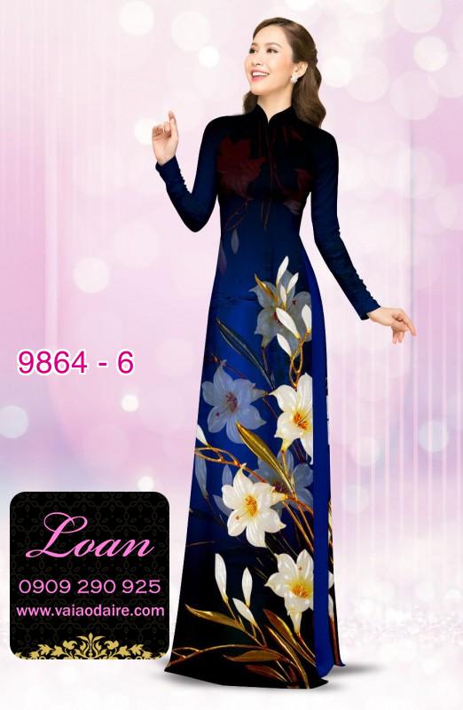 Vải áo dài hoa 3D