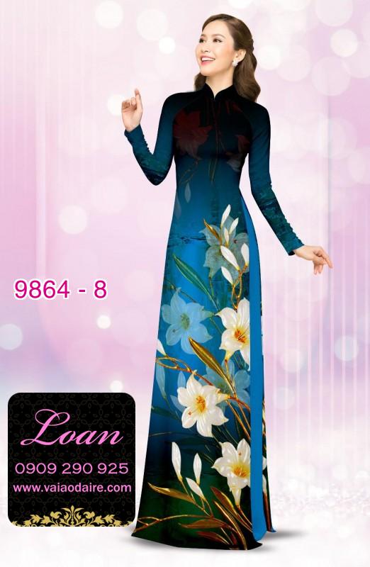 Vải áo dài hoa 3D