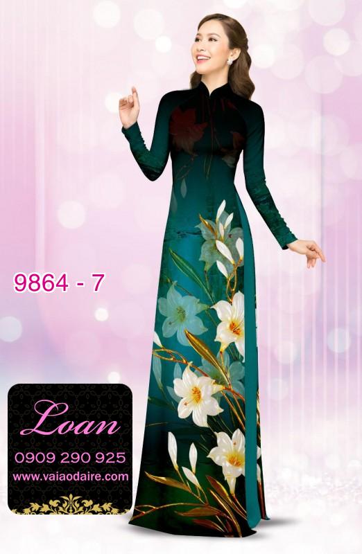 Vải áo dài hoa 3D