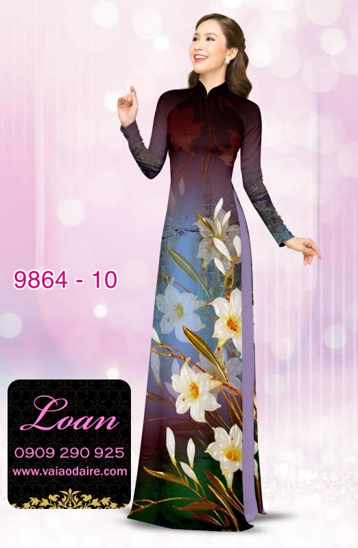 Vải áo dài hoa 3D