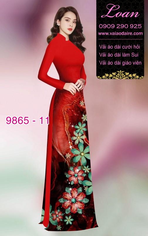 Vải áo dài hoa 3D
