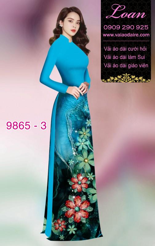 Vải áo dài hoa 3D