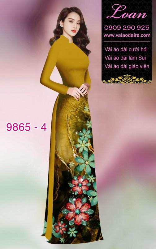 Vải áo dài hoa 3D