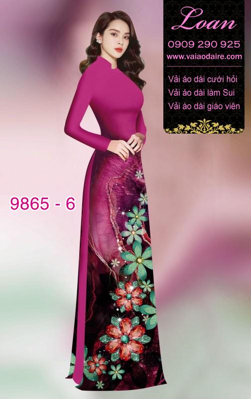 Vải áo dài hoa 3D