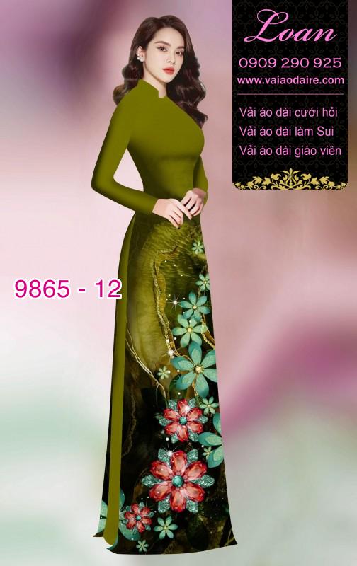 Vải áo dài hoa 3D