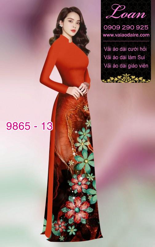 Vải áo dài hoa 3D